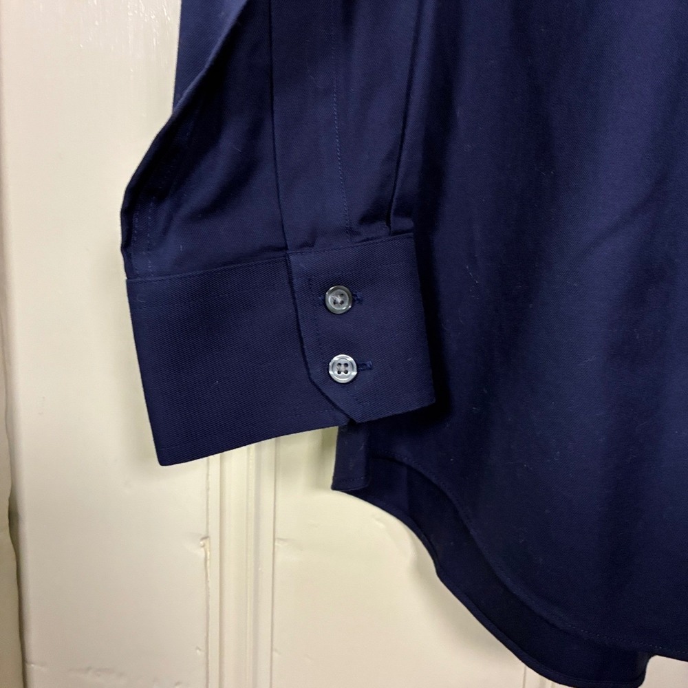 Charles Tyrwhitt Shirt Navy Cotton New Slim Fit 16.5/34 Quiet luxury - Picture 5 of 10